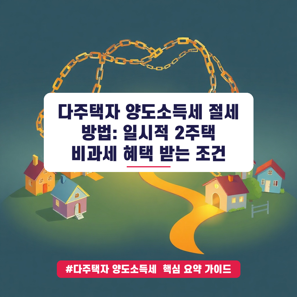 다주택자 양도소득세 절세 방법: 일시적 2주택 비과세 혜택 받는 조건 안내 가이드 (클릭 시 원문 이동)