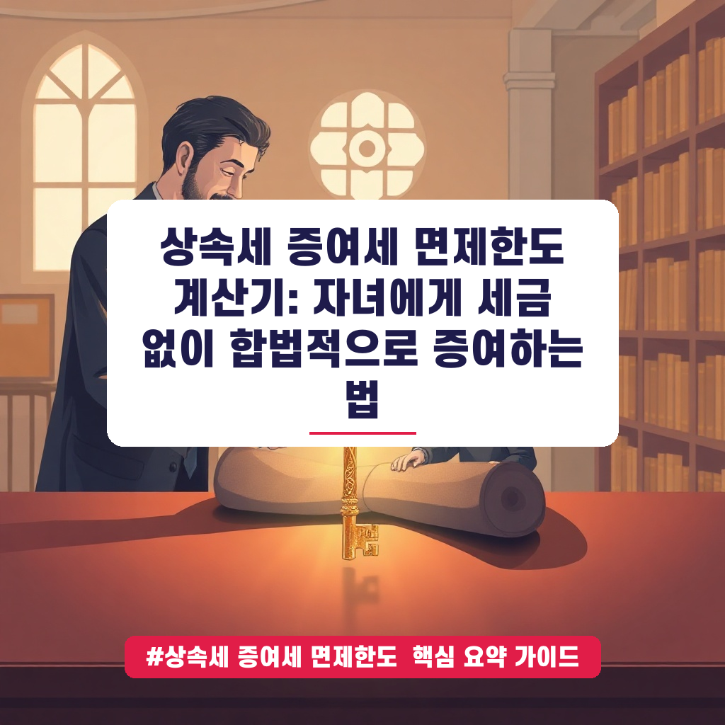 상속세 증여세 면제한도 계산기: 자녀에게 세금 없이 합법적으로 증여하는 법 안내 가이드 (클릭 시 원문 이동)