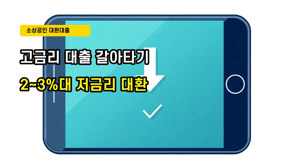 고금리 고통 끝! 연 2~3%대 소상공인 대환대출 자격 조건과 신청법 쉽게 풀이