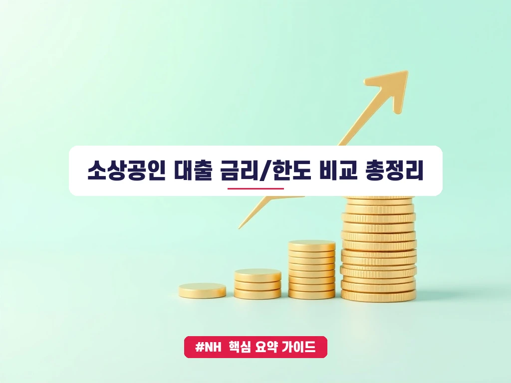NH e사장님 바로대출 vs 시중은행 모바일 개인사업자 대출 금리 한도 완벽 비교표 안내 가이드 (클릭 시 원문 이동)